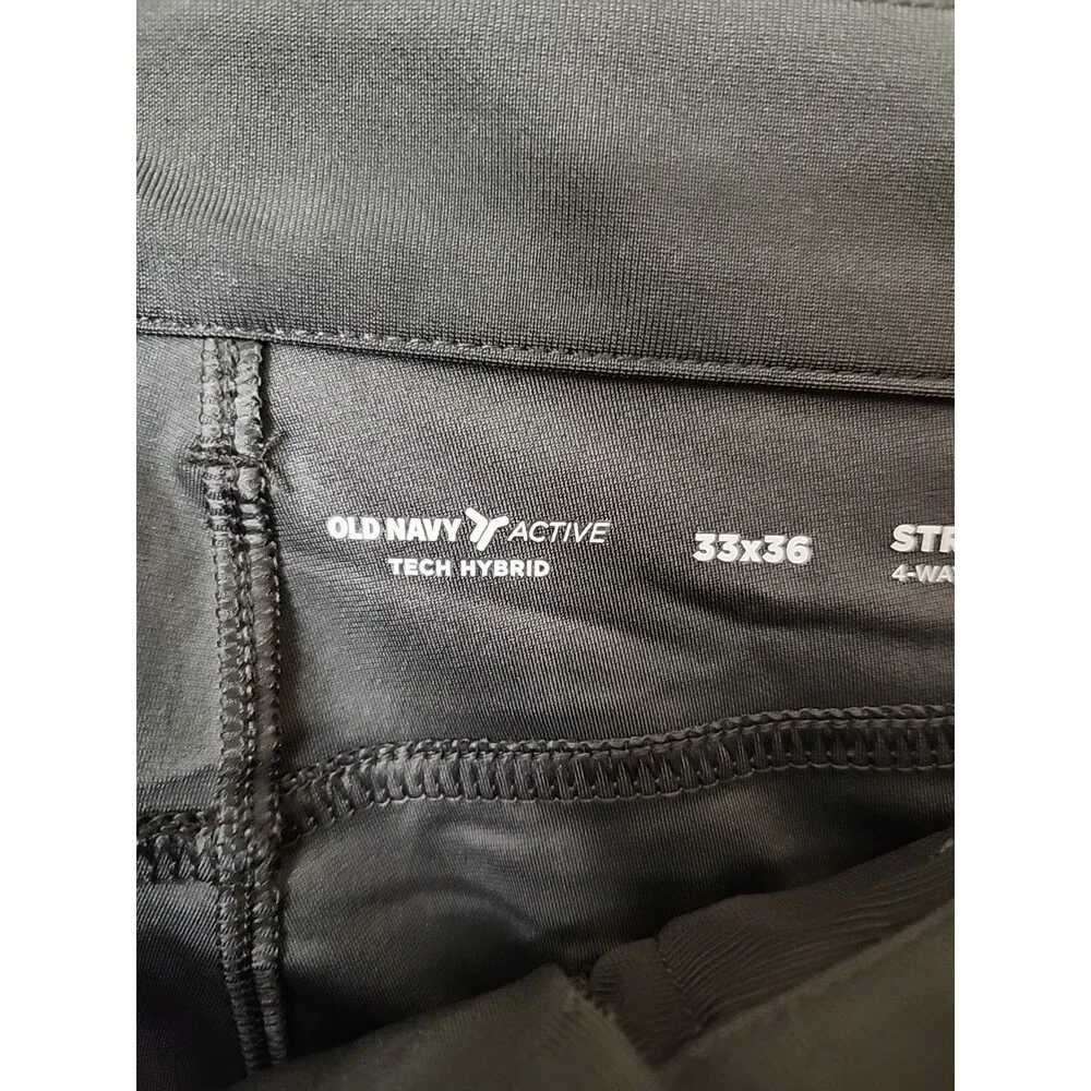 Old Navy Straight Tech Hybrid Pants Mens 33x36 Panther Gray 4 Way Stretch NEW